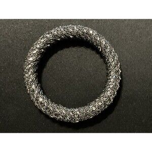 7.5in Vintage Silver Tone Mesh Metal Statement Bracelet